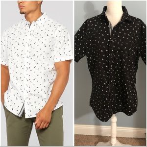 Fashion Nova Men cotton button up bird shirt